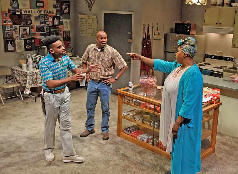 Ace Anderson (left), Leon Addison Brown and Liz Mikel star in Penny Candy at Dallas Theater...