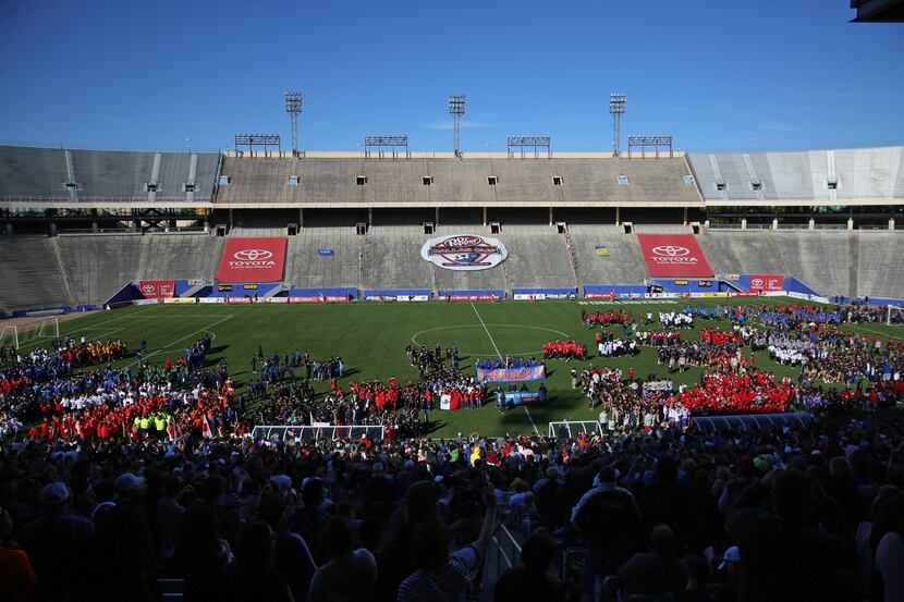 FILE — The opening of the Dallas Cup 2019 at Cotton Bowl Stadium on April 14, 2019