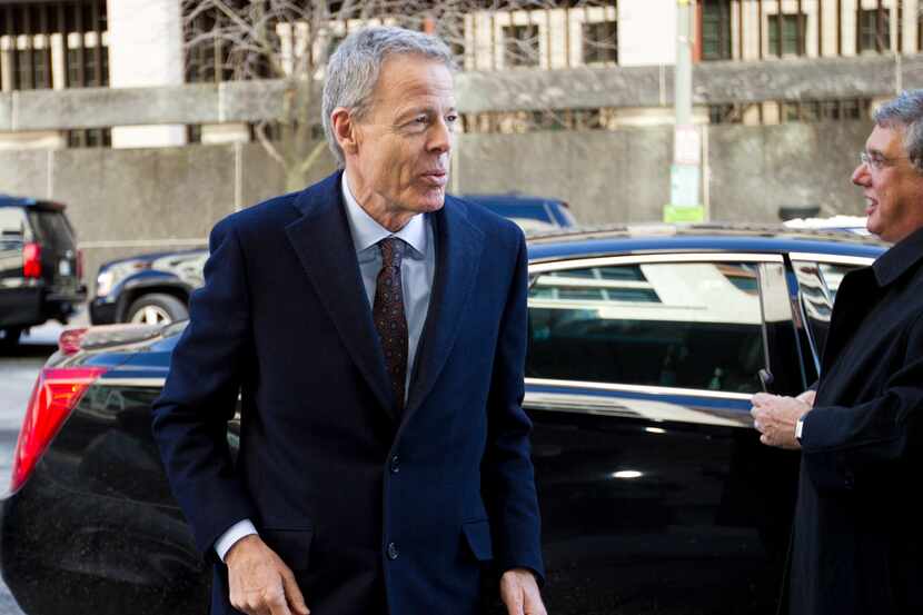 Time Warner CEO Jeff Bewkes arrives at the federal courthouse in Washington on Thursday, the...