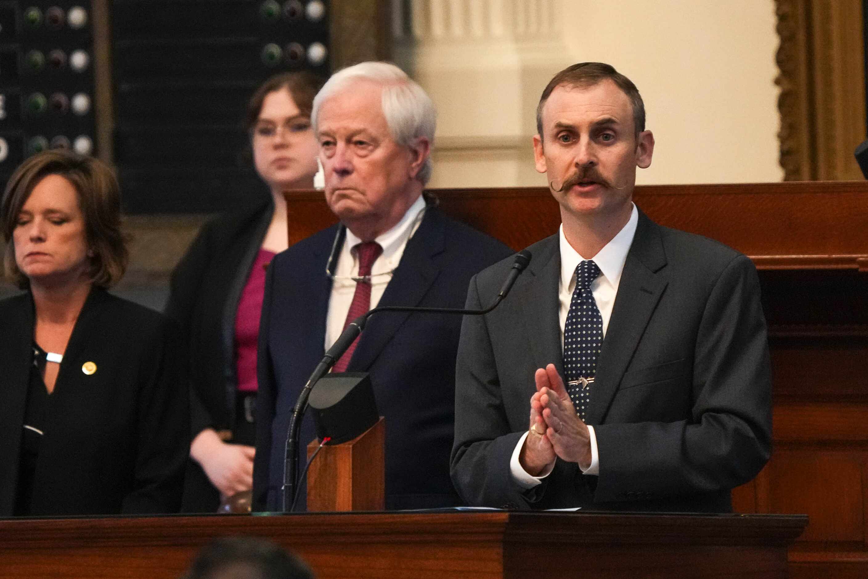 Rep. Andrew Murr, chair of the House General Investigating Committee, gives closing remarks...