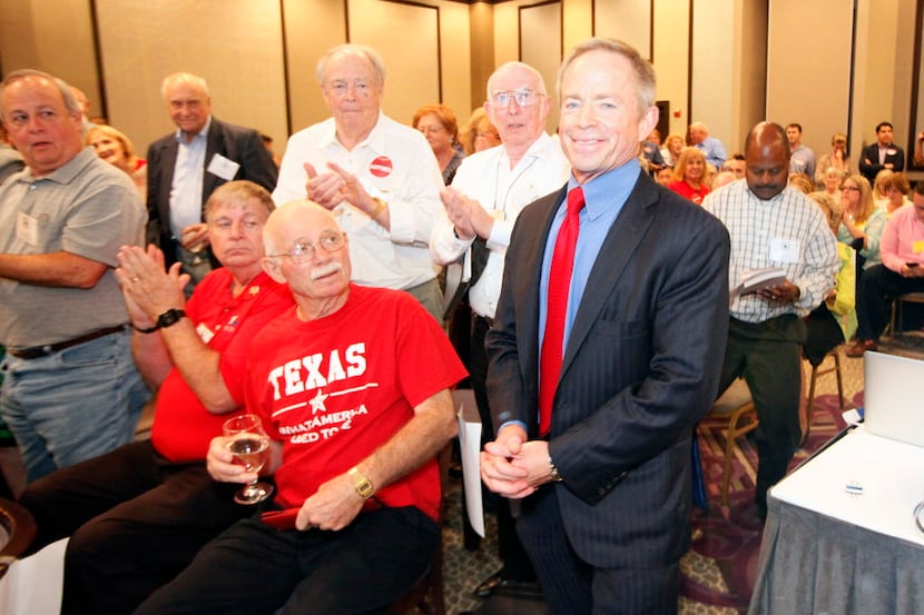 Phillip Huffines enjoys the moment as he's introduced as the new chairman of the Dallas...