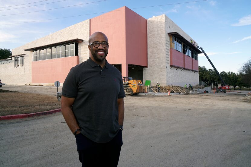 Paul Quinn College President Michael Sorrell outside the health and wellness center that is...