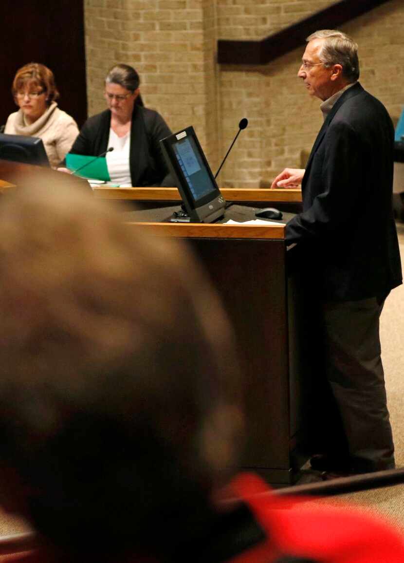 
Gary Henkel, a resident of Plano, speaks in opposition to Plano's new comprehensive plan at...