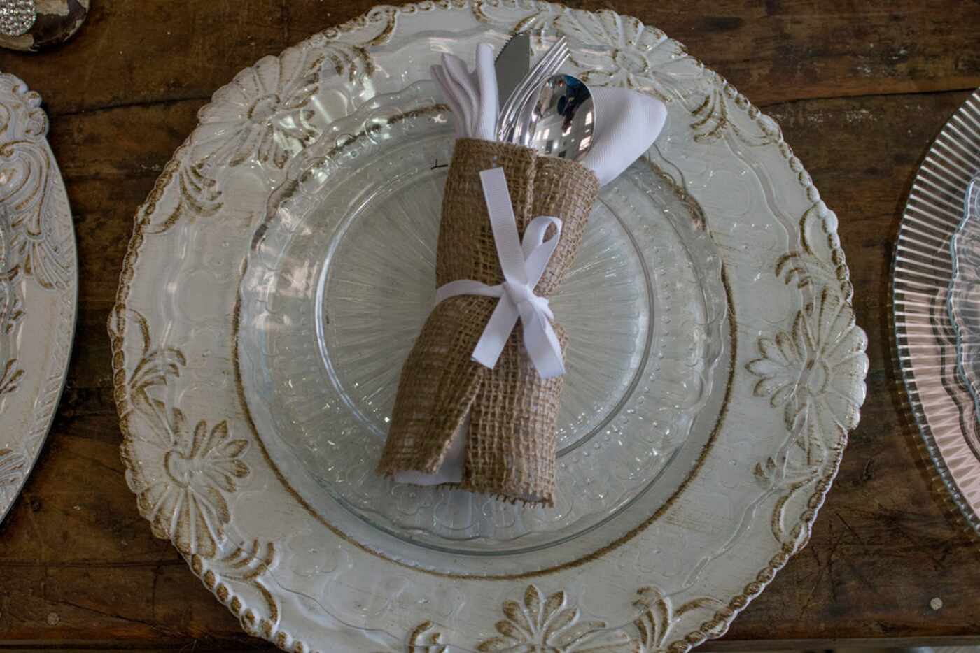 A place setting at Sweet Pickins at Preston Shopping Center in Dallas.