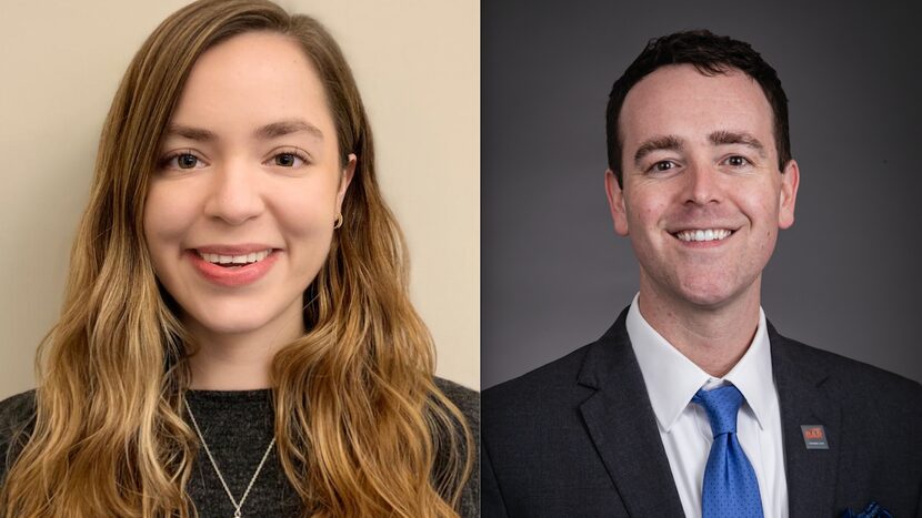 Headshots of Andrea Cos Mora and Bach Norwood, two SMU law students who are answering calls...