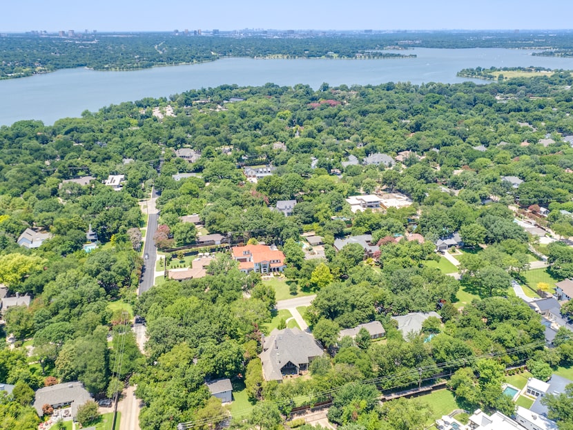 Aerial view of neighborhood