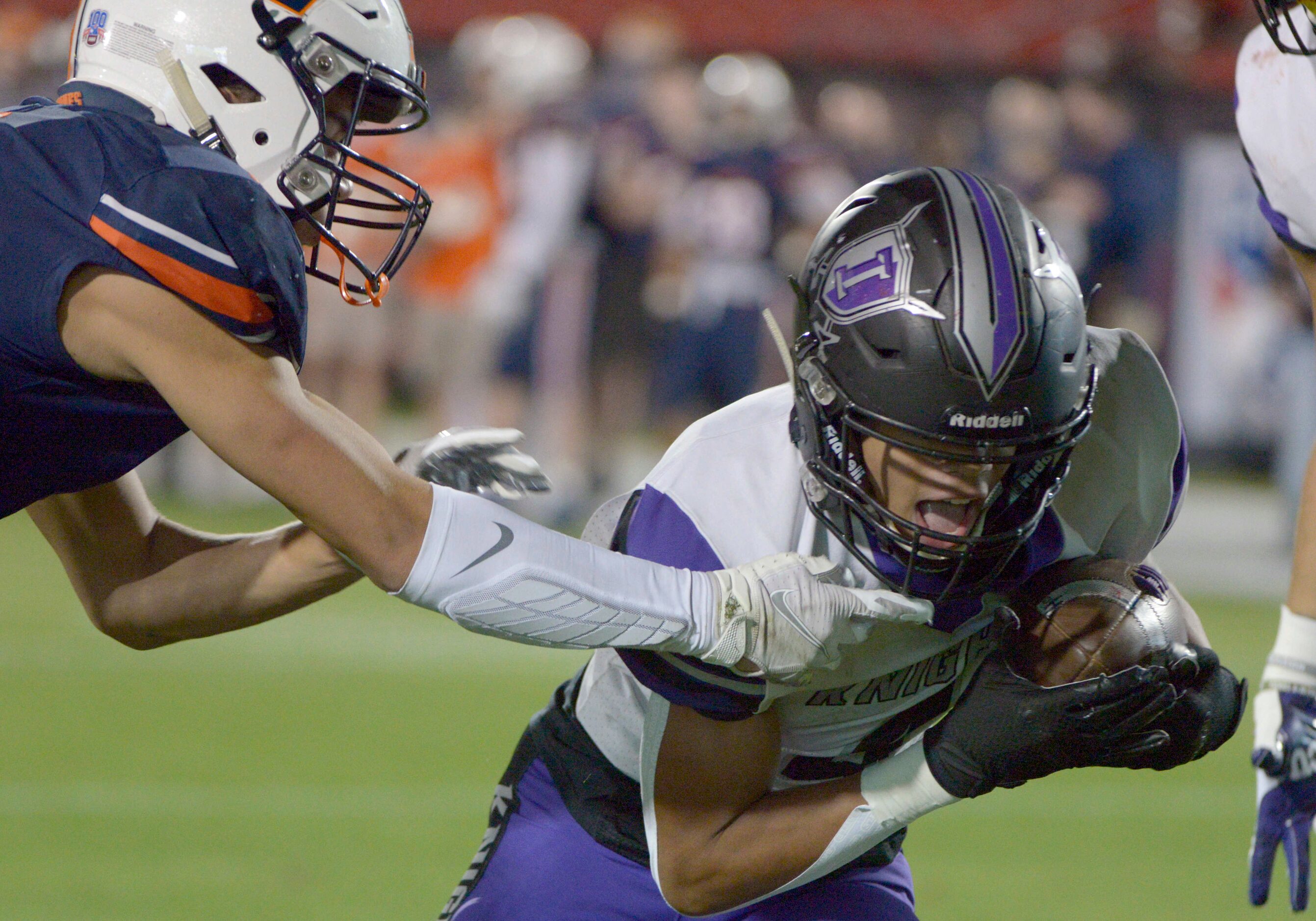 Frisco Independence’s Jordyn Tyson catches a touchdown pass in the first quarter of a high...