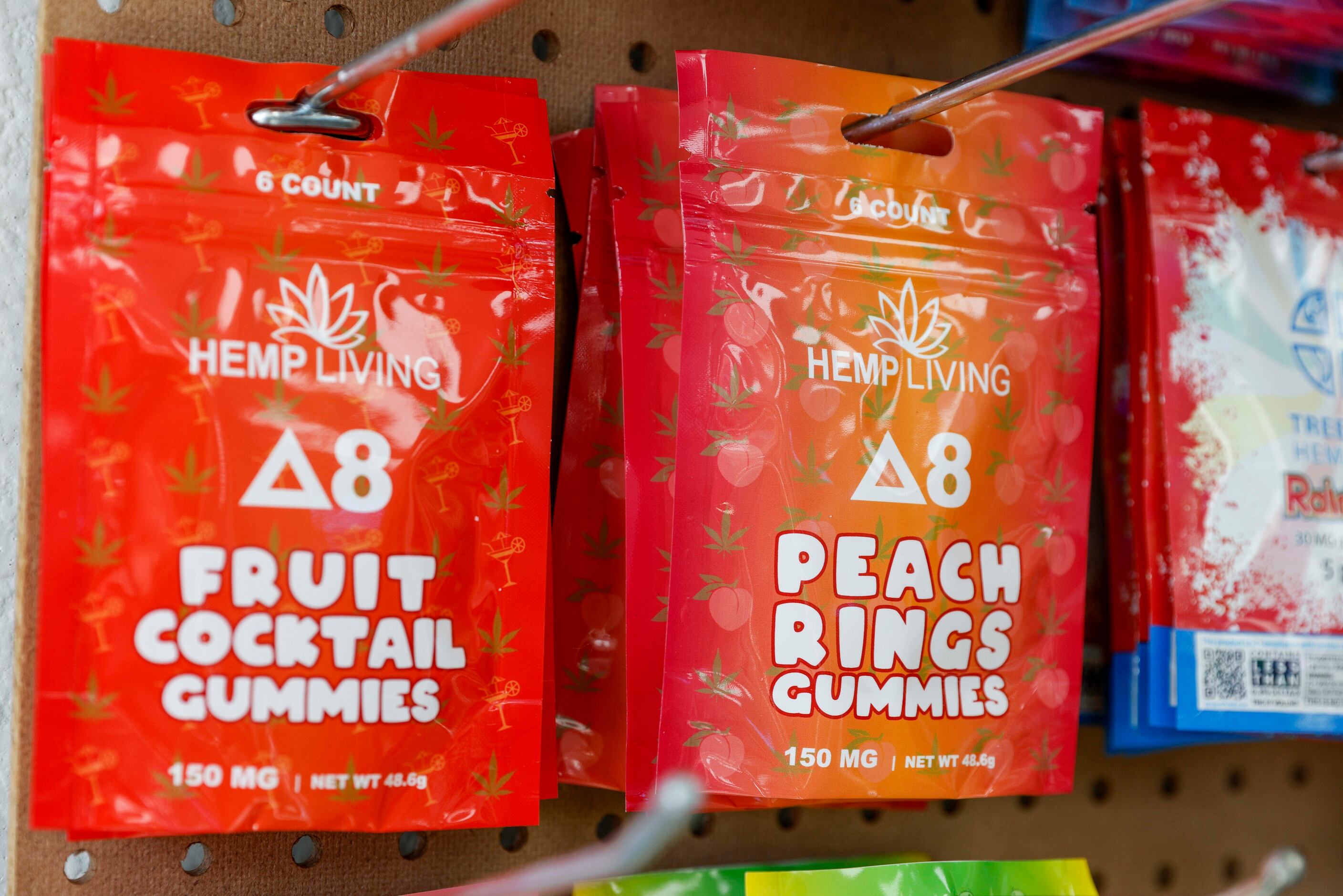Fruit-flavored gummies are among the products for sale inside the Bee Hippy showroom.