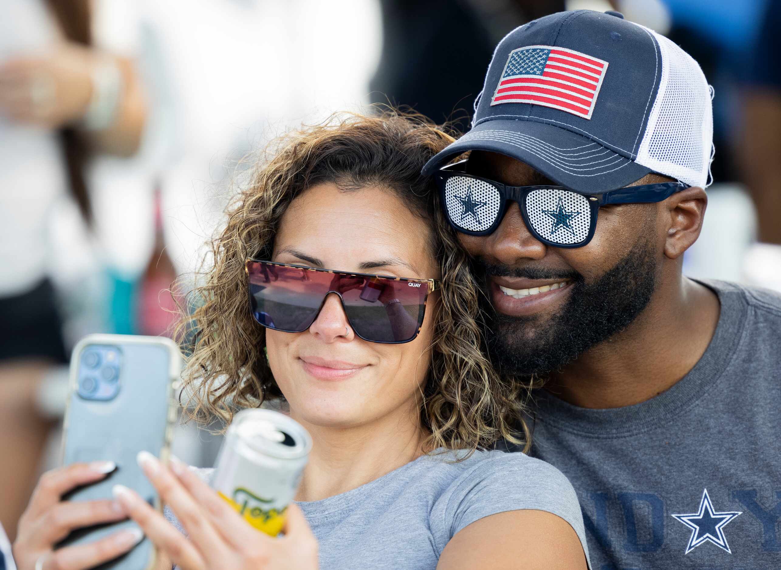 Annalisa Villarreal of Odessa and Quatrell Nevels pose for a selfie before the start of the...