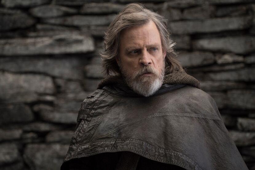 This image released by Lucasfilm shows Mark Hamill as Luke Skywalker in "Star Wars: The Last...