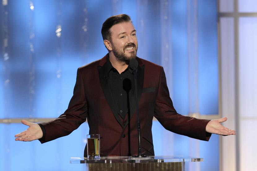 Ricky Gervais, shown here in 2012, has  hosted the Golden Globe Awards three previous times.