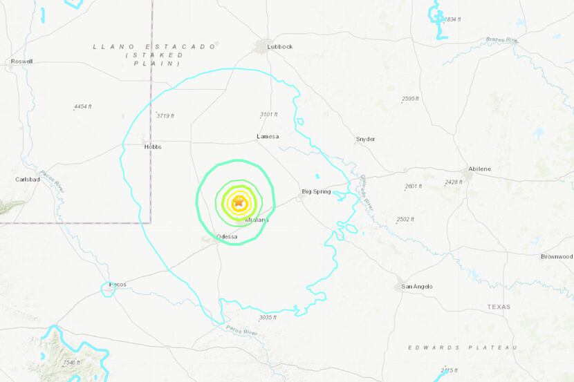 A 5.4 magnitude earthquake struck near Midland in West Texas on Friday, about 330 miles west...