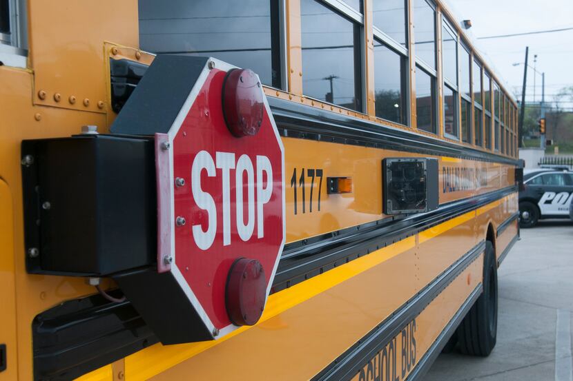 Cameras installed on the outside of buses are activated when the “stop” arm is extended....