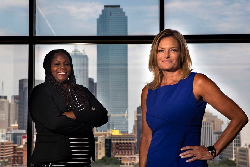 Shree Jackson (left), the Dallas County DA's office's human trafficking coordinator, and...
