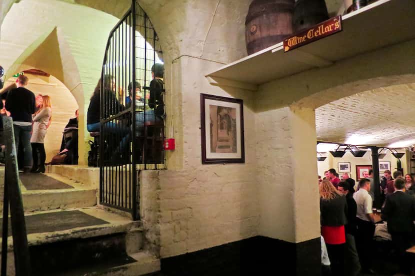 A view of the twisted stairways and hidden alcoves at Ye Olde Cheshire Cheese.