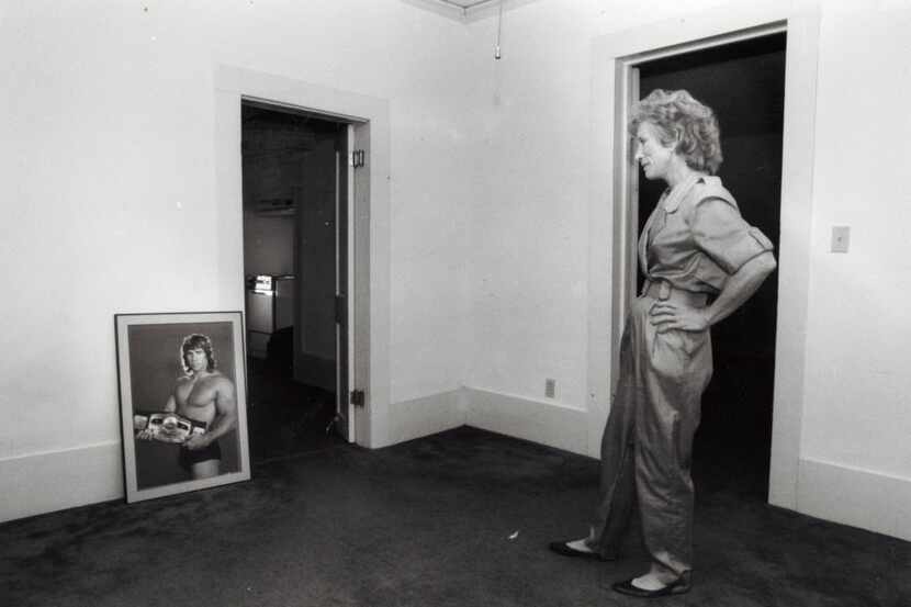Doris Adkisson, mother of the Von Erich wrestling boys, stares at a picture of her son...