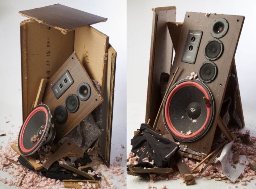 The speakers arrived in this deplorable condition. The recipient says he saw a UPS delivery...