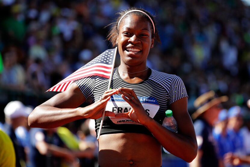 EUGENE, OR - JULY 03:  Phyllis Francis celebrates after placing second in the Women's 400...