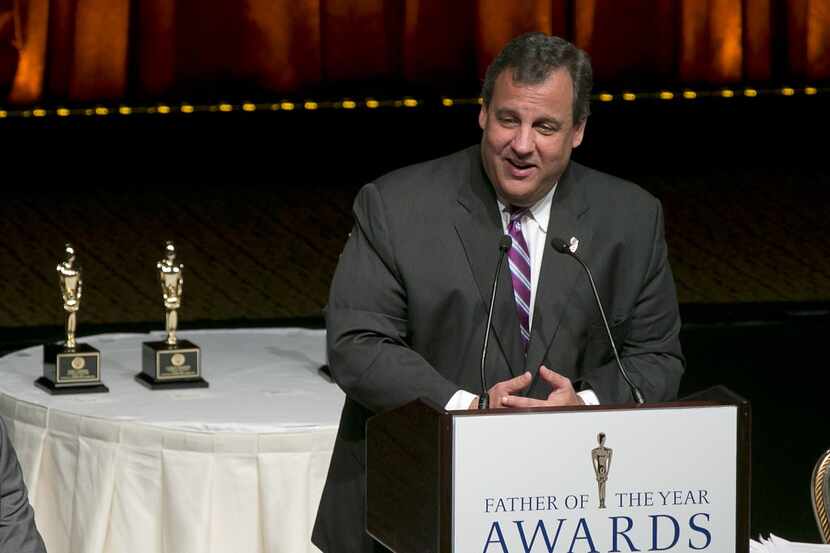 New Jersey Gov. Chris Christie delivers his remarks at the 73rd Annual Father of the Year...