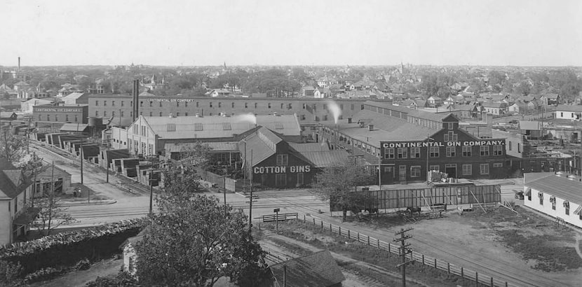 The brick and timber Continental Gin building was once part of a larger manufacturing complex.