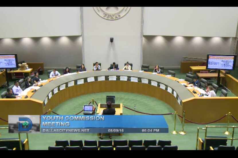 Teenage takeover? The infamous City Council horseshoe hosts the Dallas Youth Commission's...