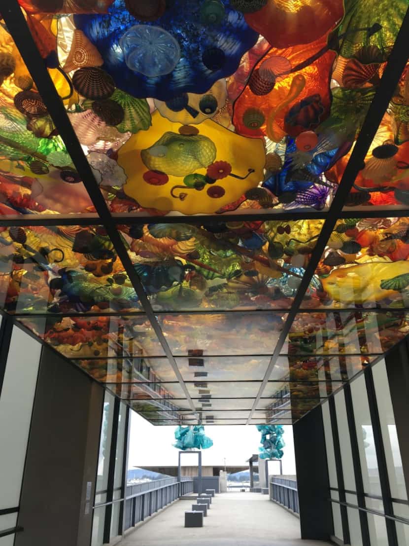 Tacoma's Bridge of Glass: Seaform Pavilion has more than 2,000 vividly colored glass pieces...