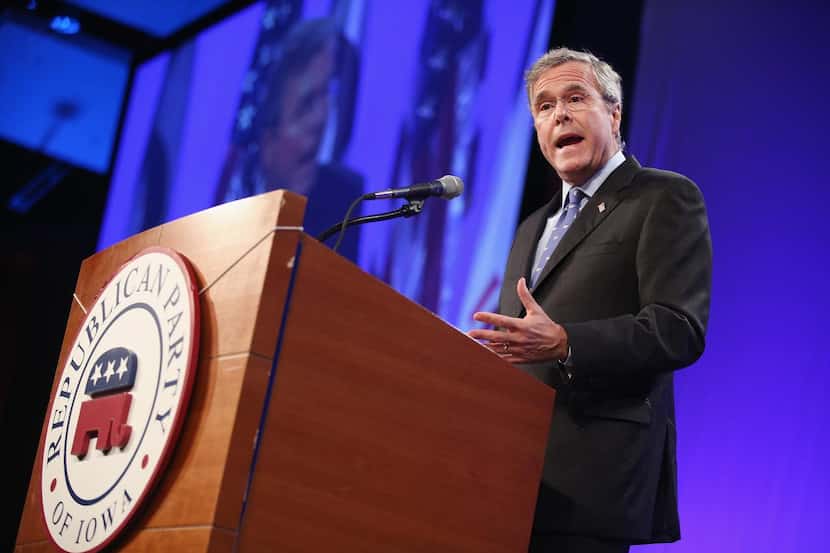 
Jeb Bush — who addressed the Iowa Republican Party’s Lincoln Dinner in Des Moines on...