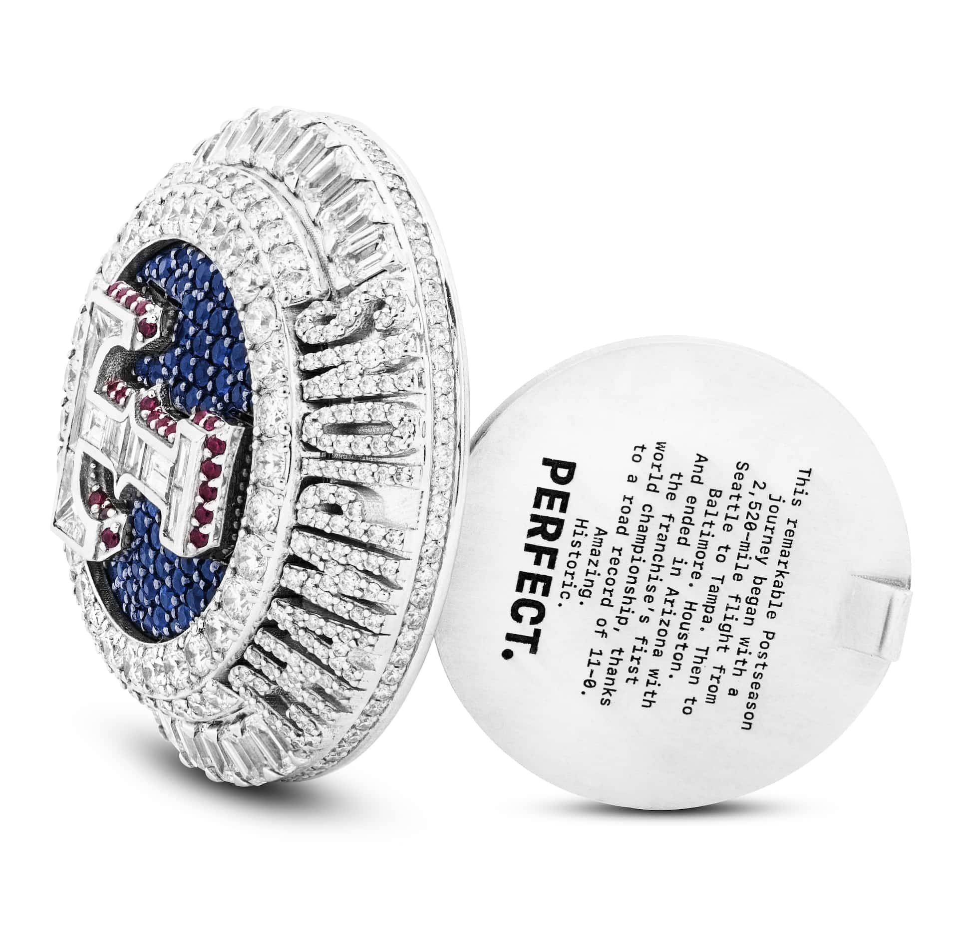 The Texas Rangers' 2023 World Series ring. The championship rings were created in...