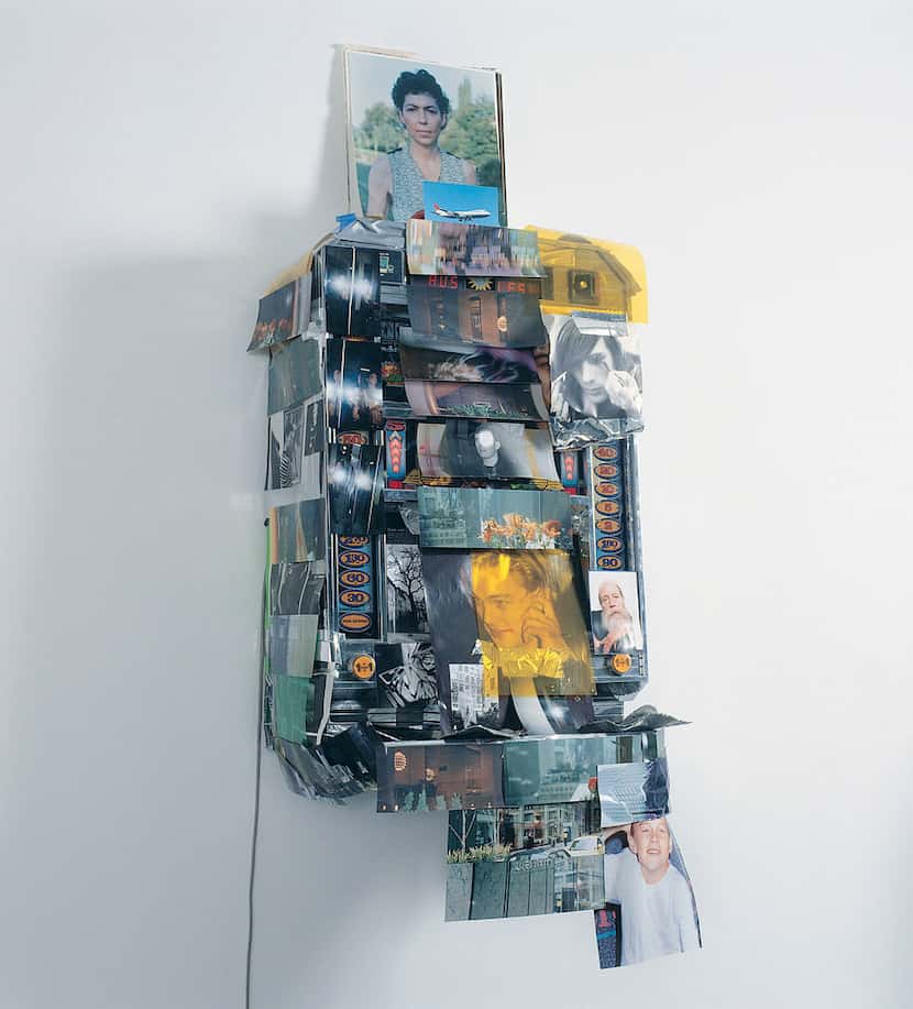 "Spielautomat," a piece by Isa Genzken, consists of a slot machine, paper, chromogenic color...