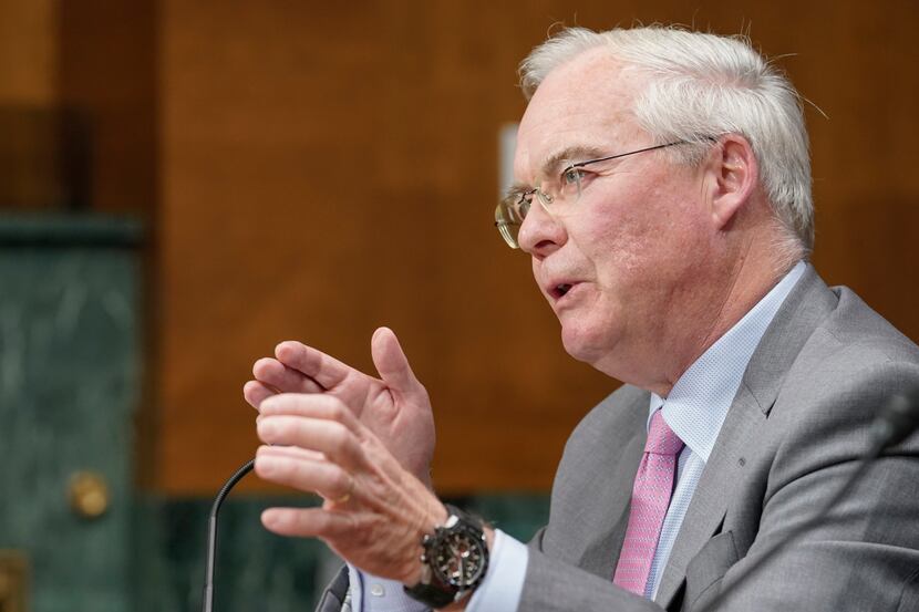 Kroger CEO William Rodney McMullen speaks during a Senate Judiciary Subcommittee on...