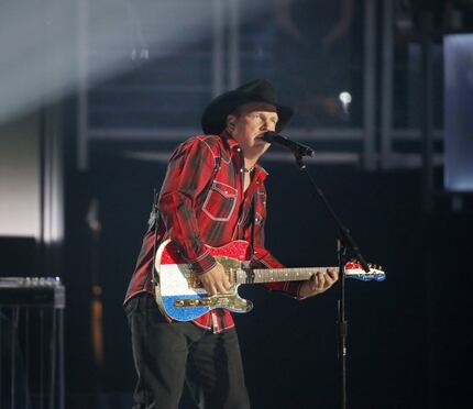 Garth Brooks performed at the 2015 Academy of Country Music Awards on April 19, 2015 at AT&T...