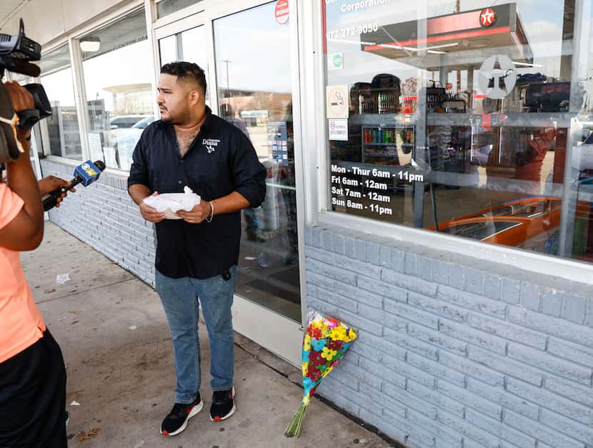 Taqueria owner Rodolfo Quevedo Sanchez, speaking with news media on Monday, Dec. 27, 2021,...