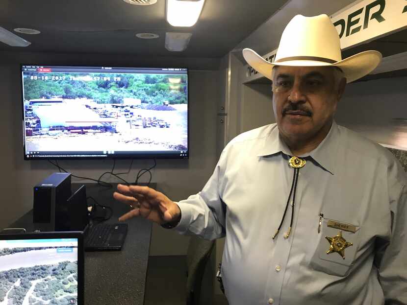 Webb County Sheriff Martin Cuellar monitors activities along the border with the help of...