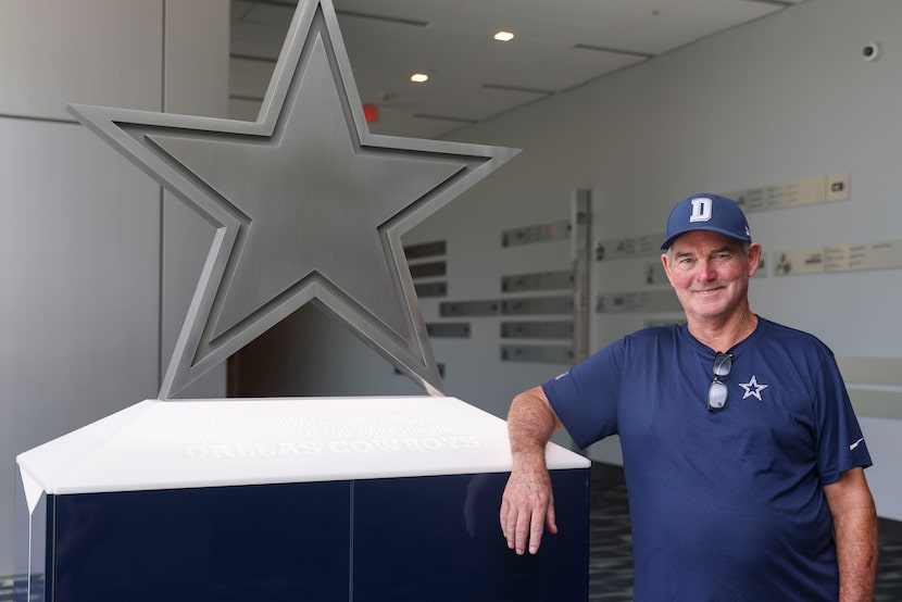 Dallas Cowboys defensive coordinator Mike Zimmer poses for a portrait on Monday, Sept. 2,...