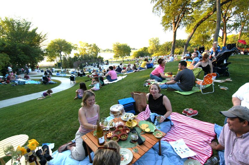 The Martin Rutchik Concert Stage at the Arboretum is used for live music performances.