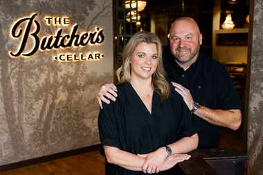 Matt Fatheree and Tiffany Fatheree co-own The Butcher’s Cellar in Woodway. They designed the...