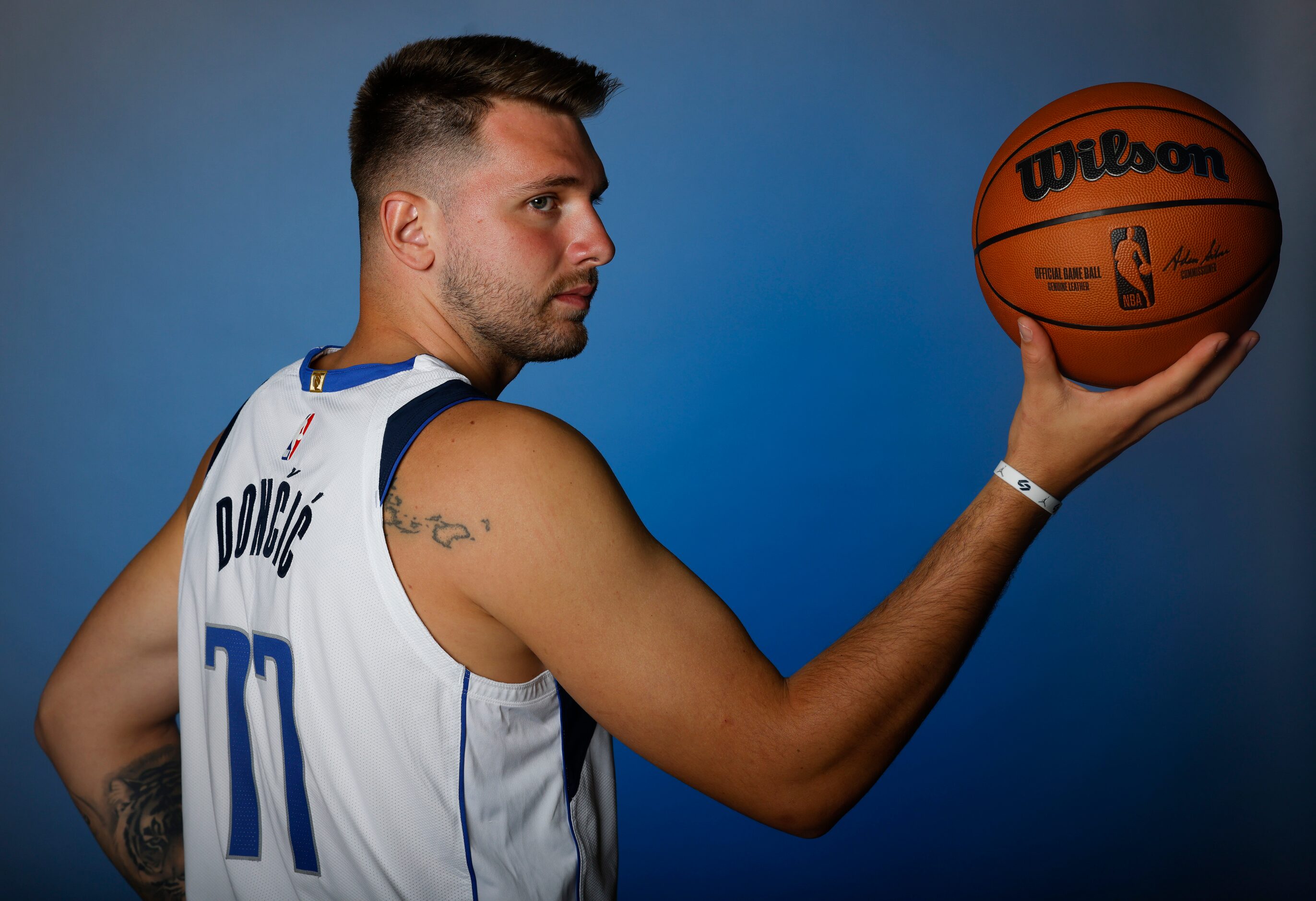 Dallas Mavericks’ Luka Doncic is photographed during the media day at American Airlines...