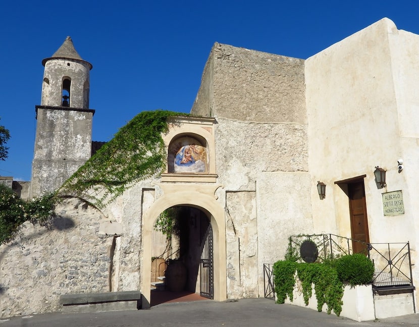 The modest gated entry at Monastero Santa Rosa provides few clues of the luxurious five-star...