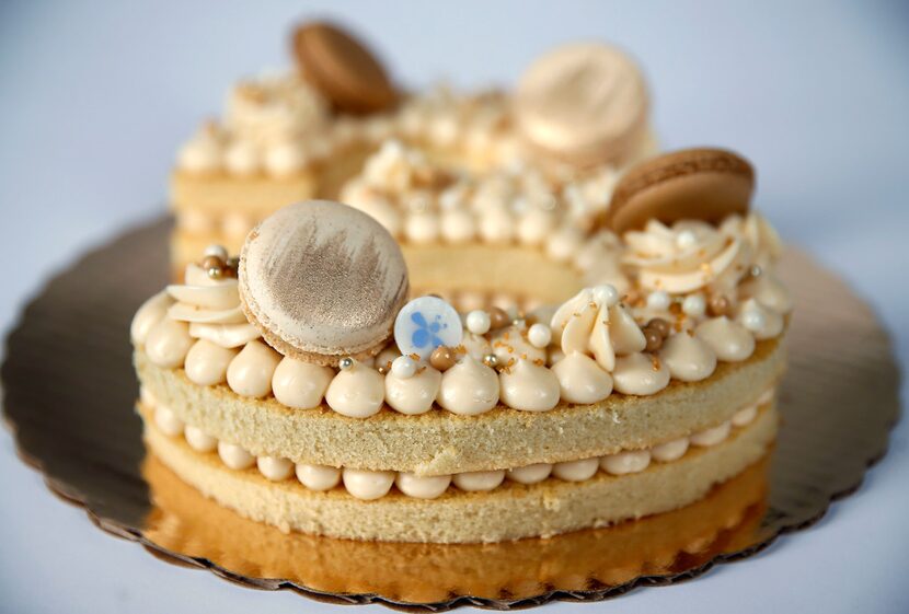 A 'number' macaron cake by Andrea Meyer of Bisous Bisous Patisserie