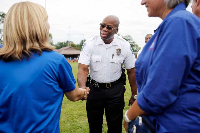
Andre Anderson, Ferguson’s interim police chief, attended a gathering of church groups last...