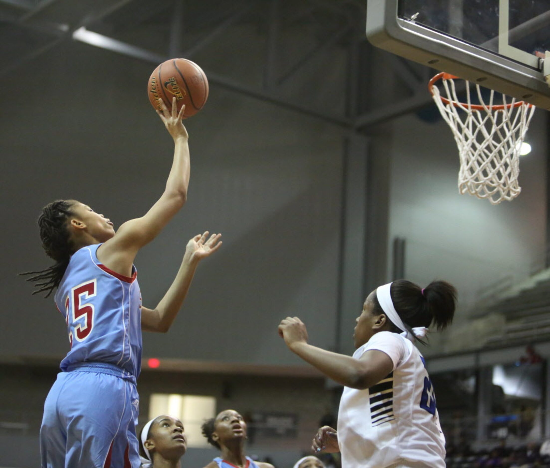 Skyline forward Bryyunna Allen shoots a floater in the lane during the first half of the...