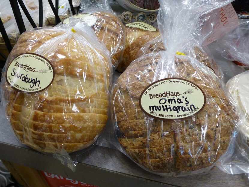 Grapevine Farmers Market carries fresh-baked Breadhaus loaves from around the corner.