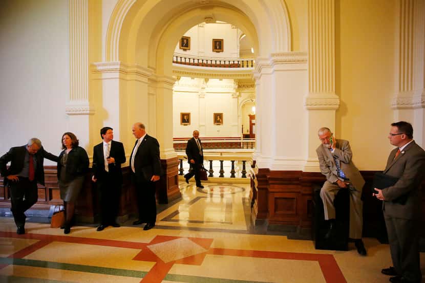 Who gets to run the gauntlet of lobbyists outside the door of the Texas House, shown during...
