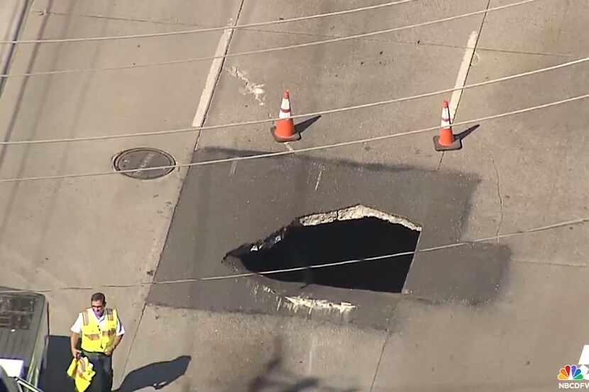 A large sinkhole opened up and closed a Pleasant Grove street Thursday afternoon.