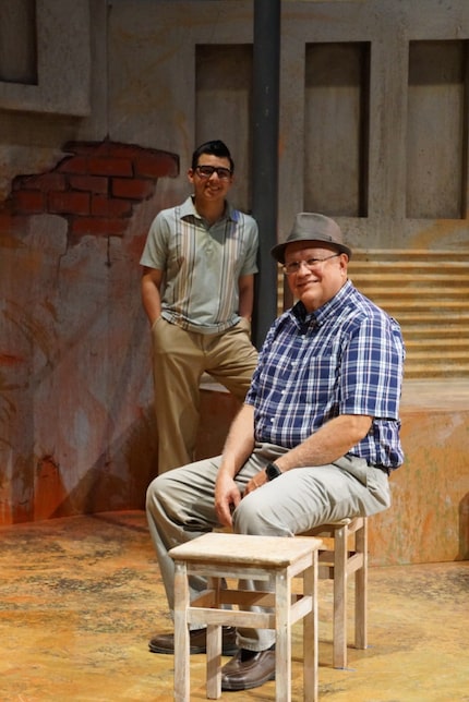 Actor Chris Ramirez (left) plays Mario Trevino (right) in "Crystal City 1969" for Cara Mia...