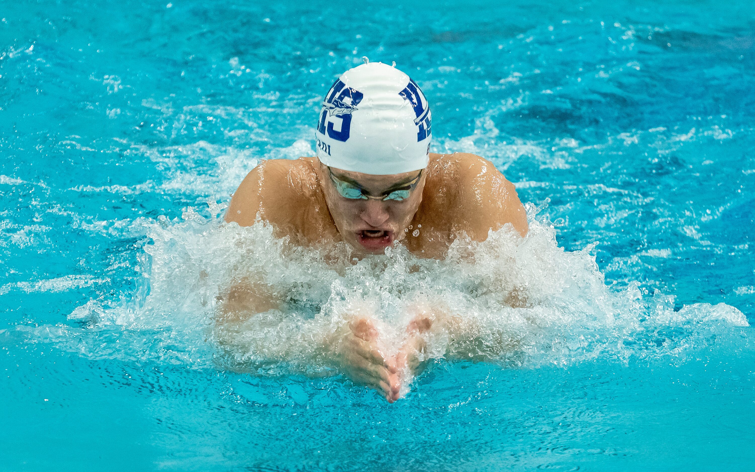 KellerÕs Branden Beladi competes in the 200 medley relay during the 2023 UIL Swim & Dive...