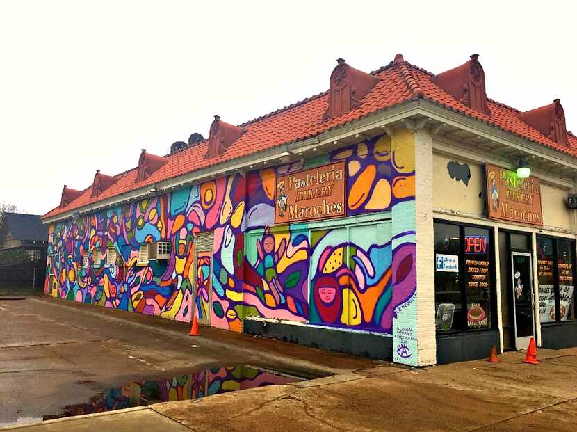 The mural as it looked before Manuel Tellez began painting over it last month. It will be...