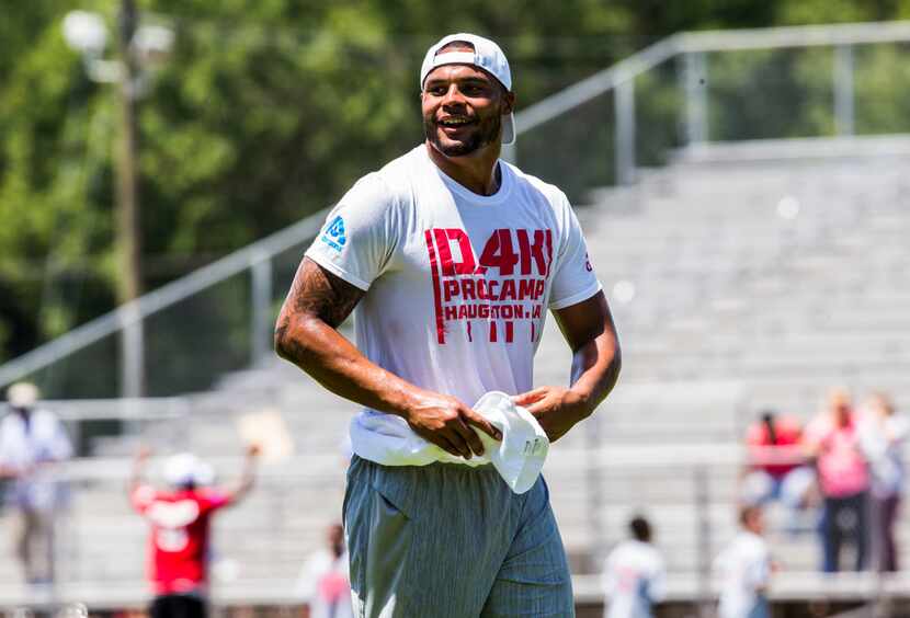 Dallas Cowboys quarterback Dak Prescott hosts his Dak Prescott Football ProCamp at his alma...