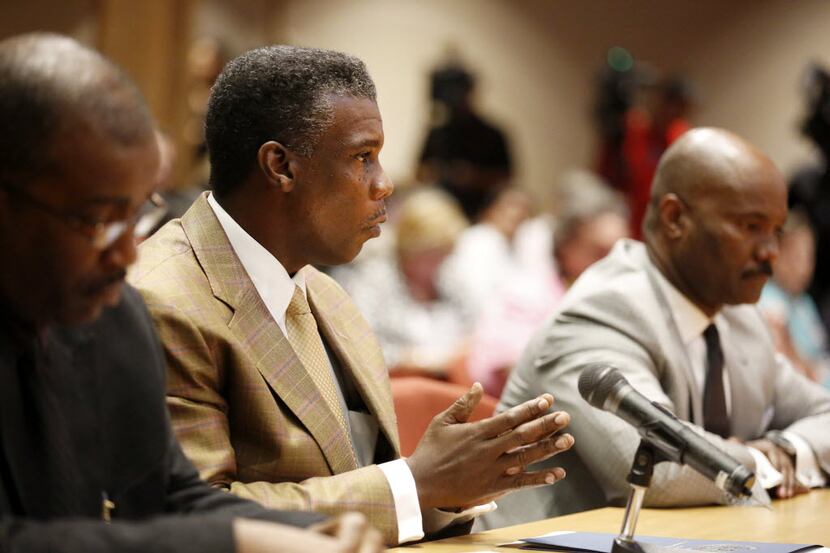 Dallas County Health and Human Services Director Zachary Thompson speaks during a Dallas...