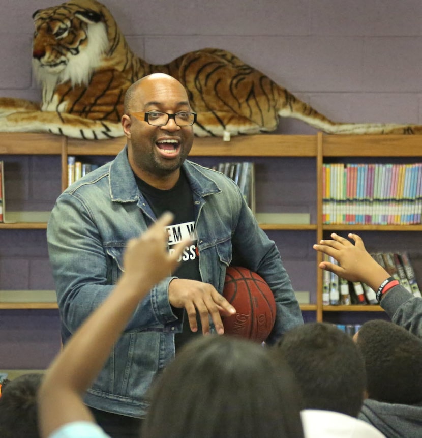  Kwame Alexander made a surprise visit to Elsie Robertson Lancaster STEM Middle School to...